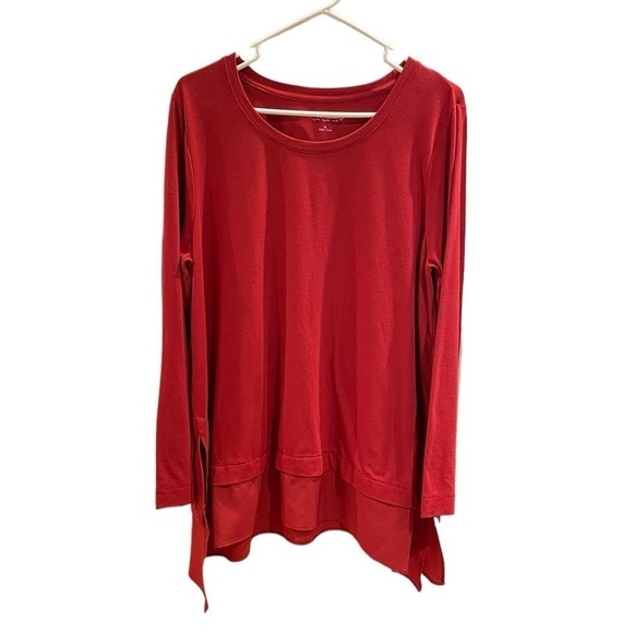 Soft Surroundings Red Long Sleeve Short - Picture 1 of 4